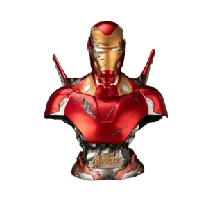 Custom resin bust of Iron Man from Marvel, designed for collectible display and licensing