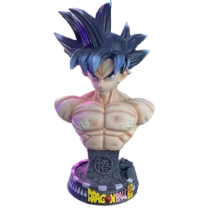 Custom resin bust of Goku from Dragon Ball Super, crafted for anime collectible licensing