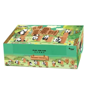 Custom packaging box for panda figure, designed for collectible display and branding