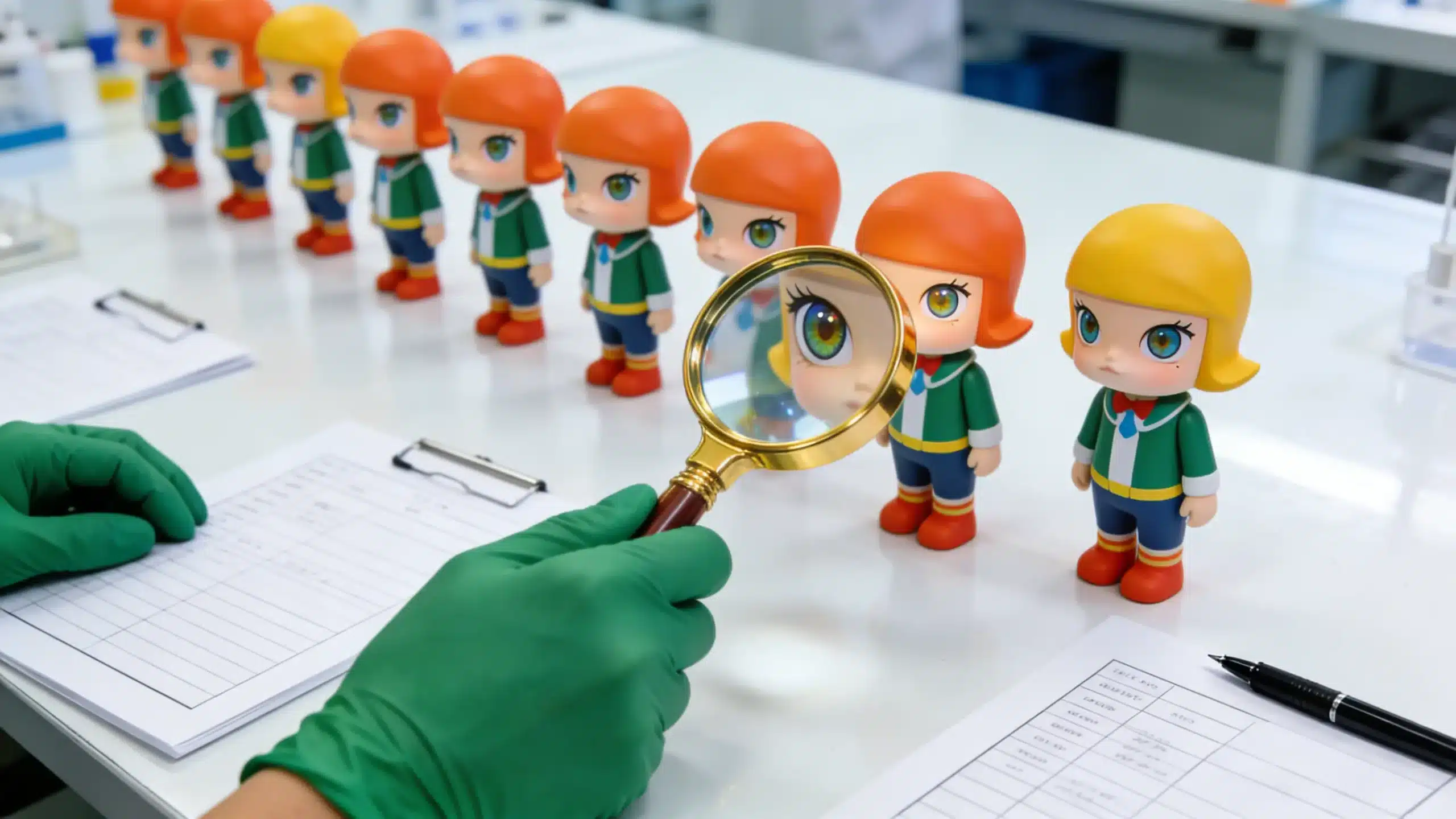 Mass production line of custom vinyl and PVC figurines at Dongguan Meihui Factory