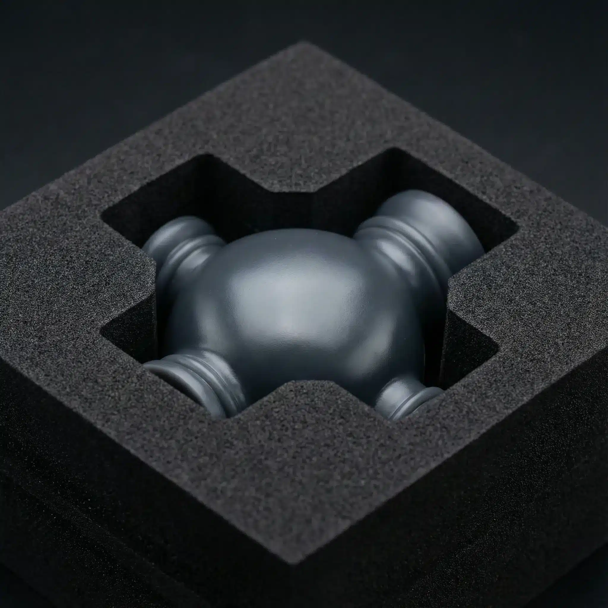 Customized high-density EVA foam insert designed for maximum shock absorption.