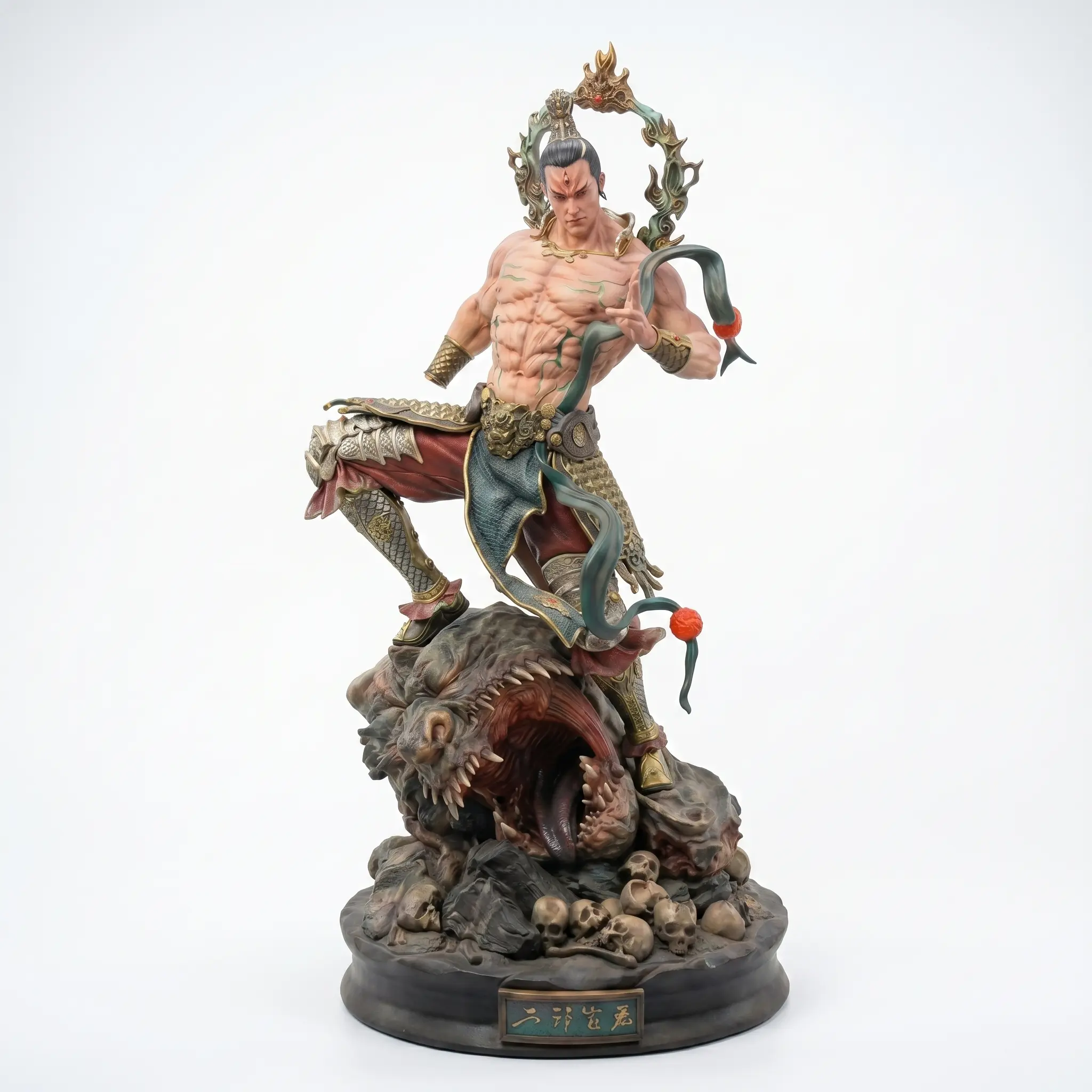 Artisanal batch painting consistency for 80cm Erlang Shen statue by MIHOX