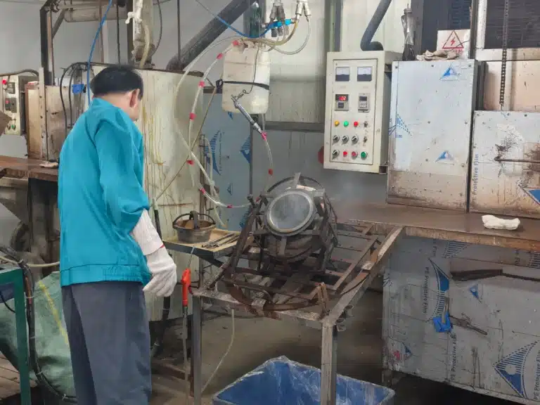 Rotocast vinyl toy production process at a custom toy factory